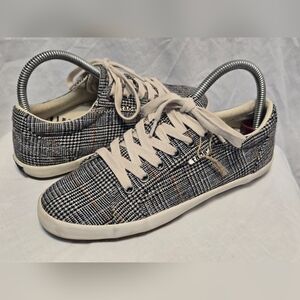 Taos Womens Star Herringbone Plaid Sneakers Shoes Sz 7 Casual